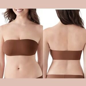 NEW $58 True & Co [ XL ] True Body Wireless Convertible Bandeau Bra Cocoa #T2071